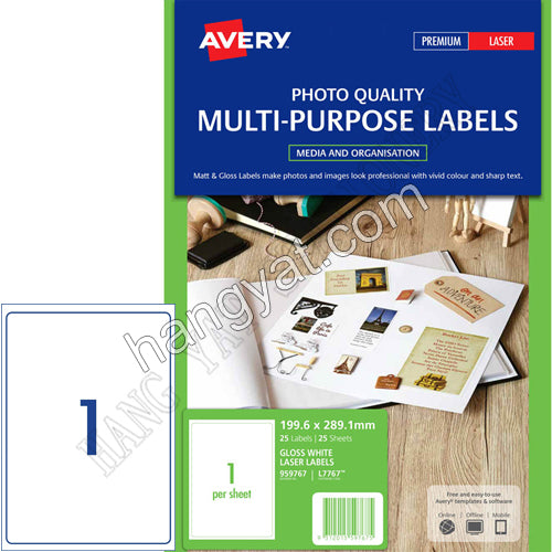 Avery Zweckform  959767 光面相紙多用途標籤 -  A4 25張裝_1