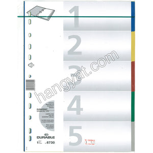 德國 Durable 6730 膠質顏色索引分類 - A4,11孔,5級_1