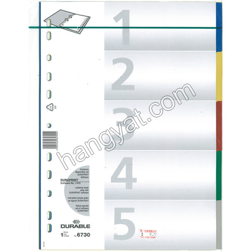 德國 Durable 6730 膠質顏色索引分類 - A4,11孔,5級_1