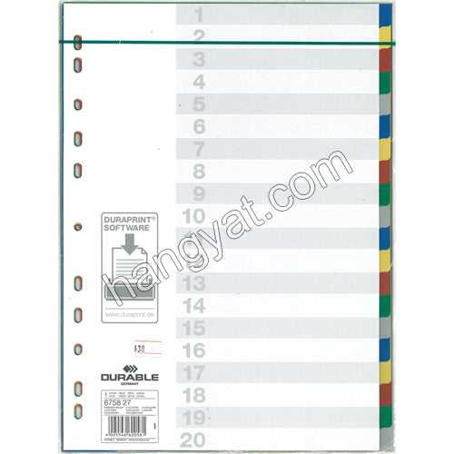 德國 Durable 675827 膠質顏色索引分類 - A4,11孔,20級_1