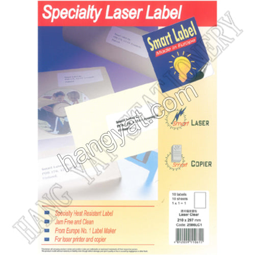 Smart 透明鐳射打印標籤 2586LC1 10張裝_1