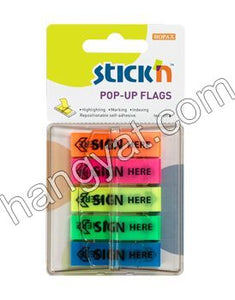 "Stick' N' " 5色 Sign Here flags (45 x 12 mm) 50sheet #26004_1