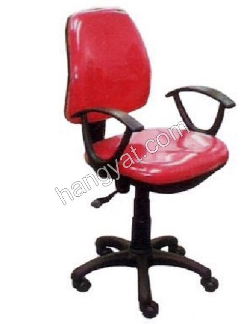 辦公室高級中背油壓扶手轉椅CG-020A 藍/紅色_1