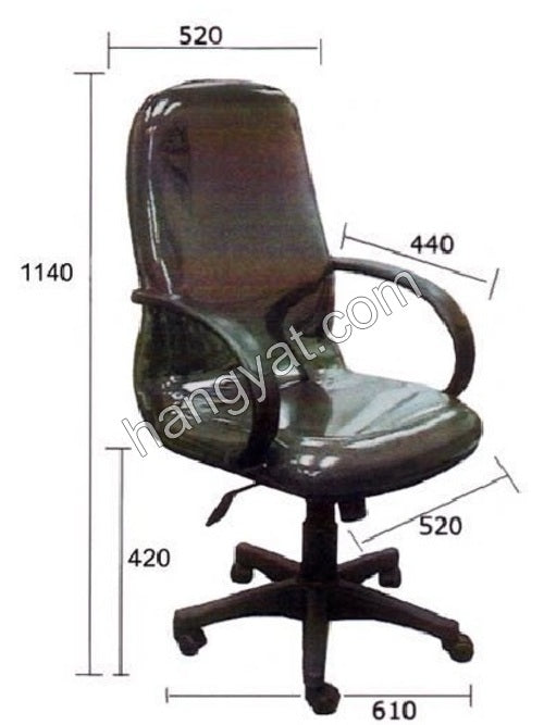 辦公室豪華型可後高級油壓扶手轉椅629 AG 灰黑/黑彷皮_1