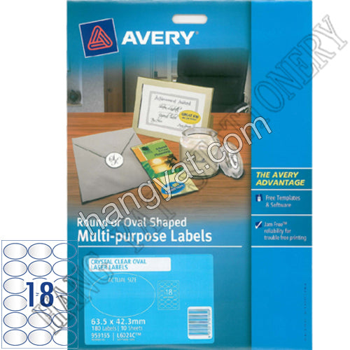 Avery Zweckform 德國詩藝寶 橢圓形透明鐳射標籤 L959165C 10張裝_1