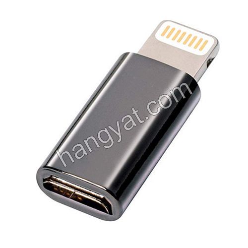 Micro USB V8 (母) 轉 Lightning (公) 金屬轉接頭_1