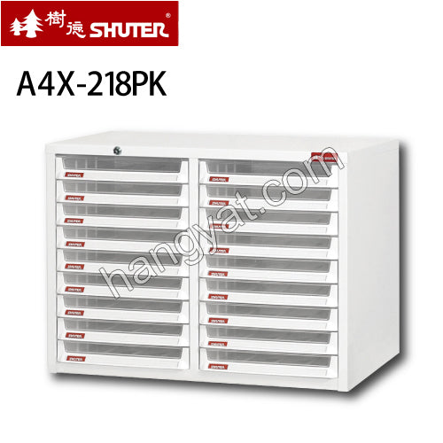 已停產-----Shuter 樹德 A4X-218PK 有鎖文件櫃(A4 雙排 18抽)_1