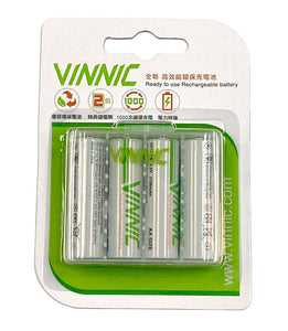 "Vinnic" 全新高效能環保充電池 (4粒AA 2100mAh 充電芯)_1