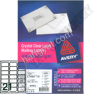 Avery 透明鐳射打印標籤 L7560-10 10張裝, 21格/頁_1