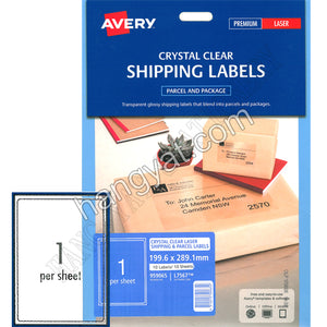 Avery  全透明鐳射標籤(光面) 959065 - A4, 10張裝_1