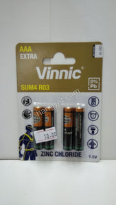"Vinnic" 銀戰士 SUM4 R03 1.5V AAA 碳性電池 - 4粒_1
